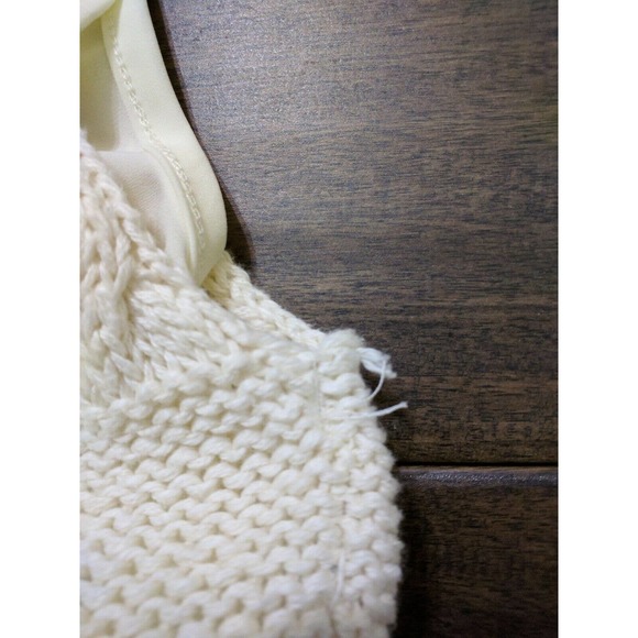 Moth Sweater Tank Cream Layered Crochet Knit Top - Picture 4 of 7